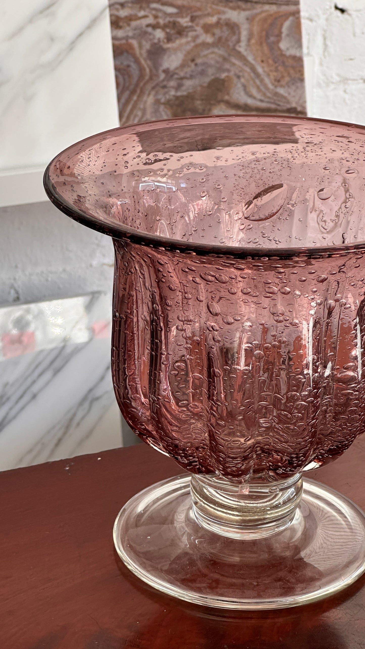Bubble Plum Gass Urn / Vase