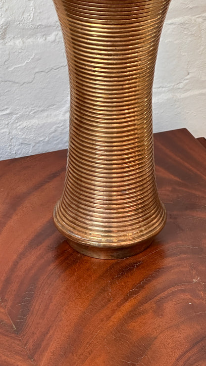 Ribbed Brass Vase
