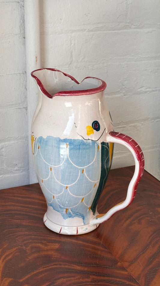 Large Hand Painted Ceramic Fish Pitcher