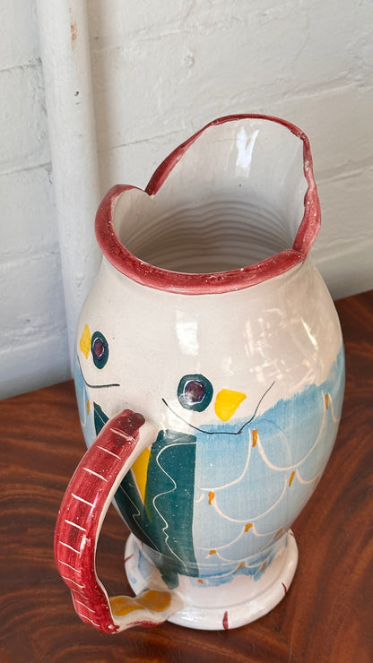 Large Hand Painted Ceramic Fish Pitcher