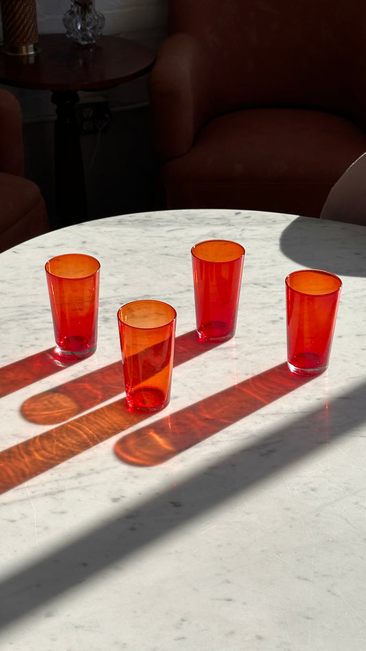 Set of 4 Blood Orange Glasses