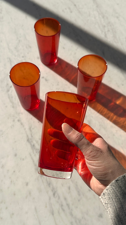 Set of 4 Blood Orange Glasses