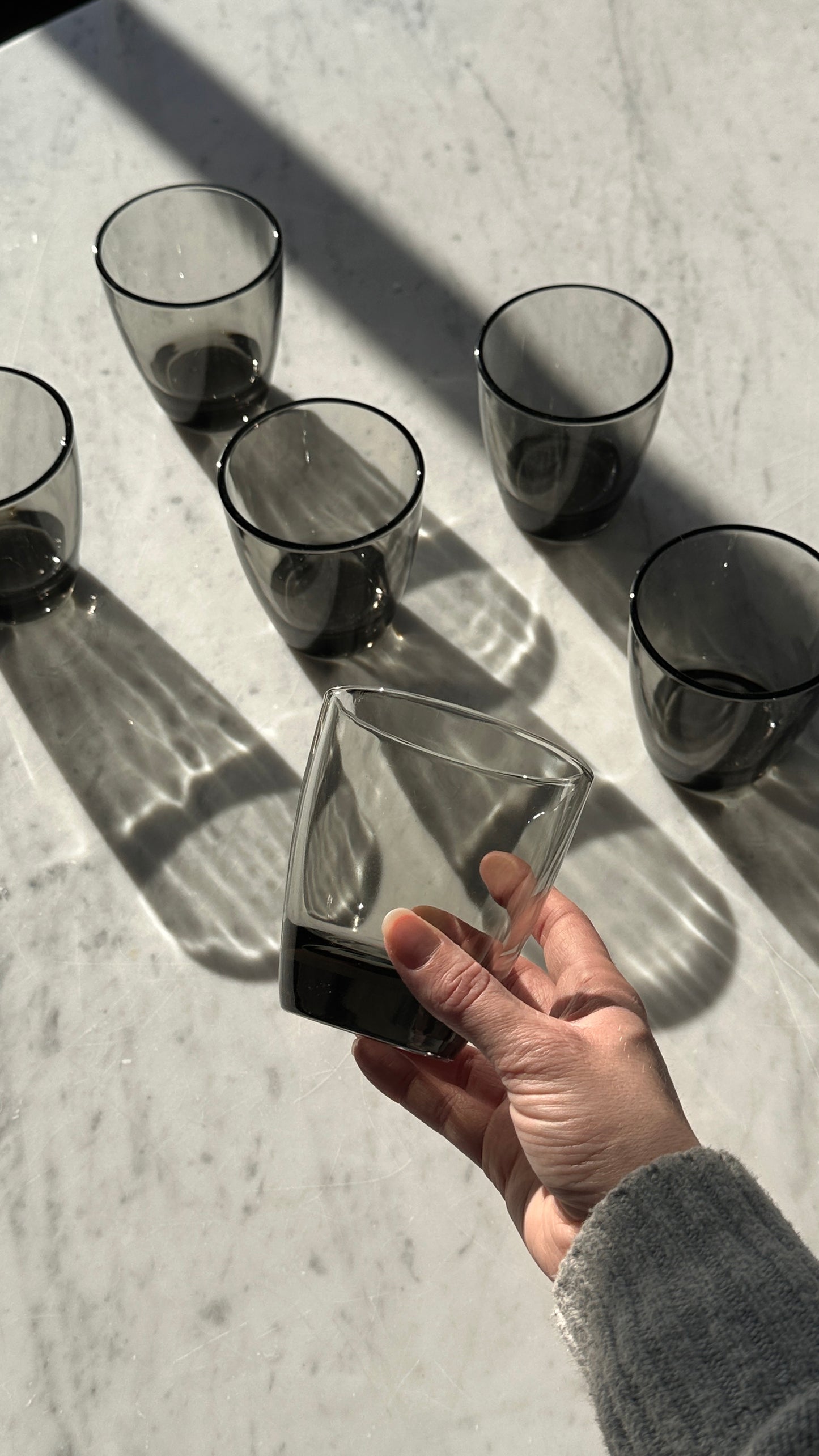 Set of 6 Smoked Drinking Glasses