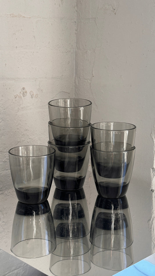 Set of 6 Smoked Drinking Glasses