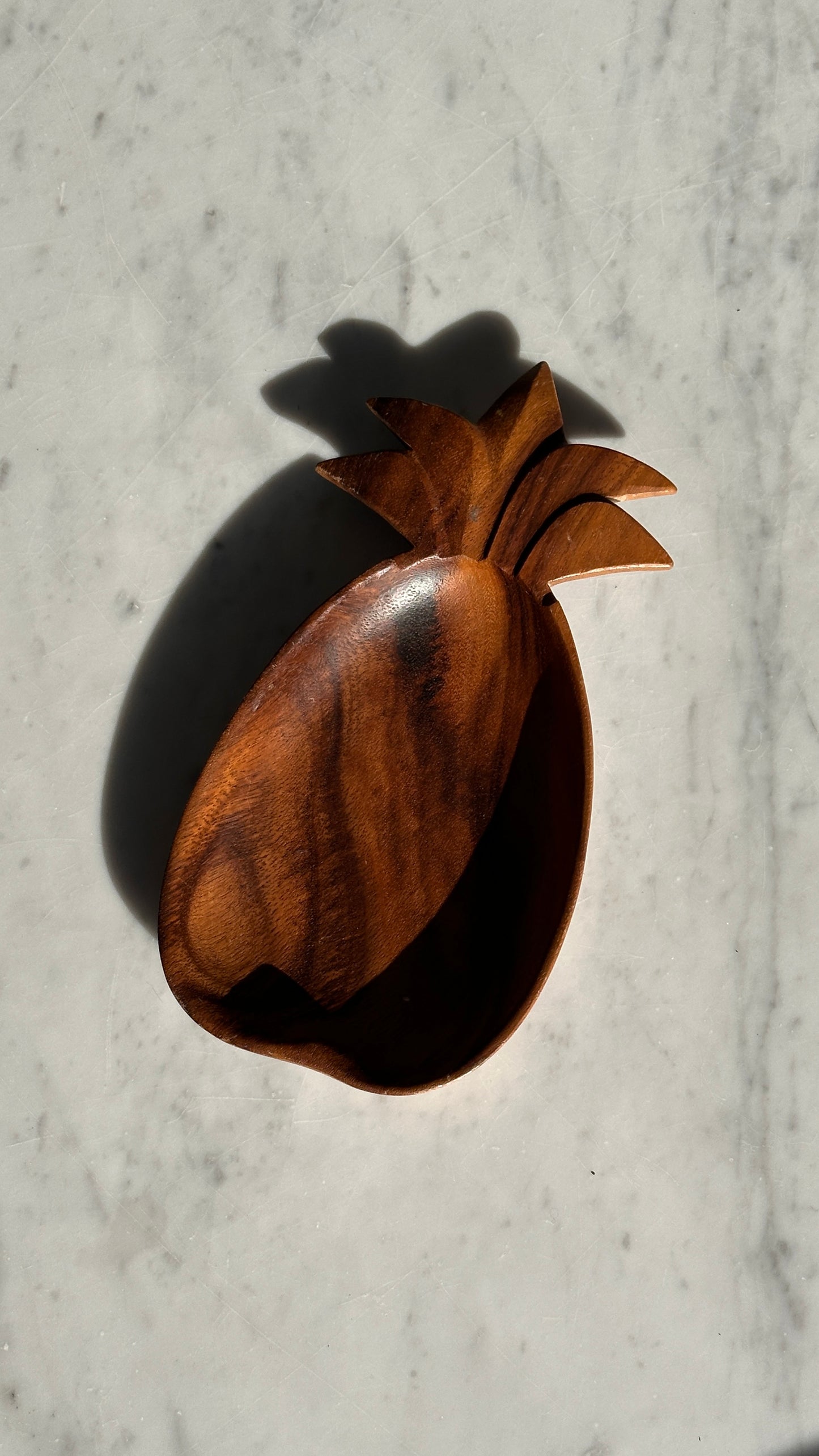 Pineapple Shaped Carved Wooden Dish