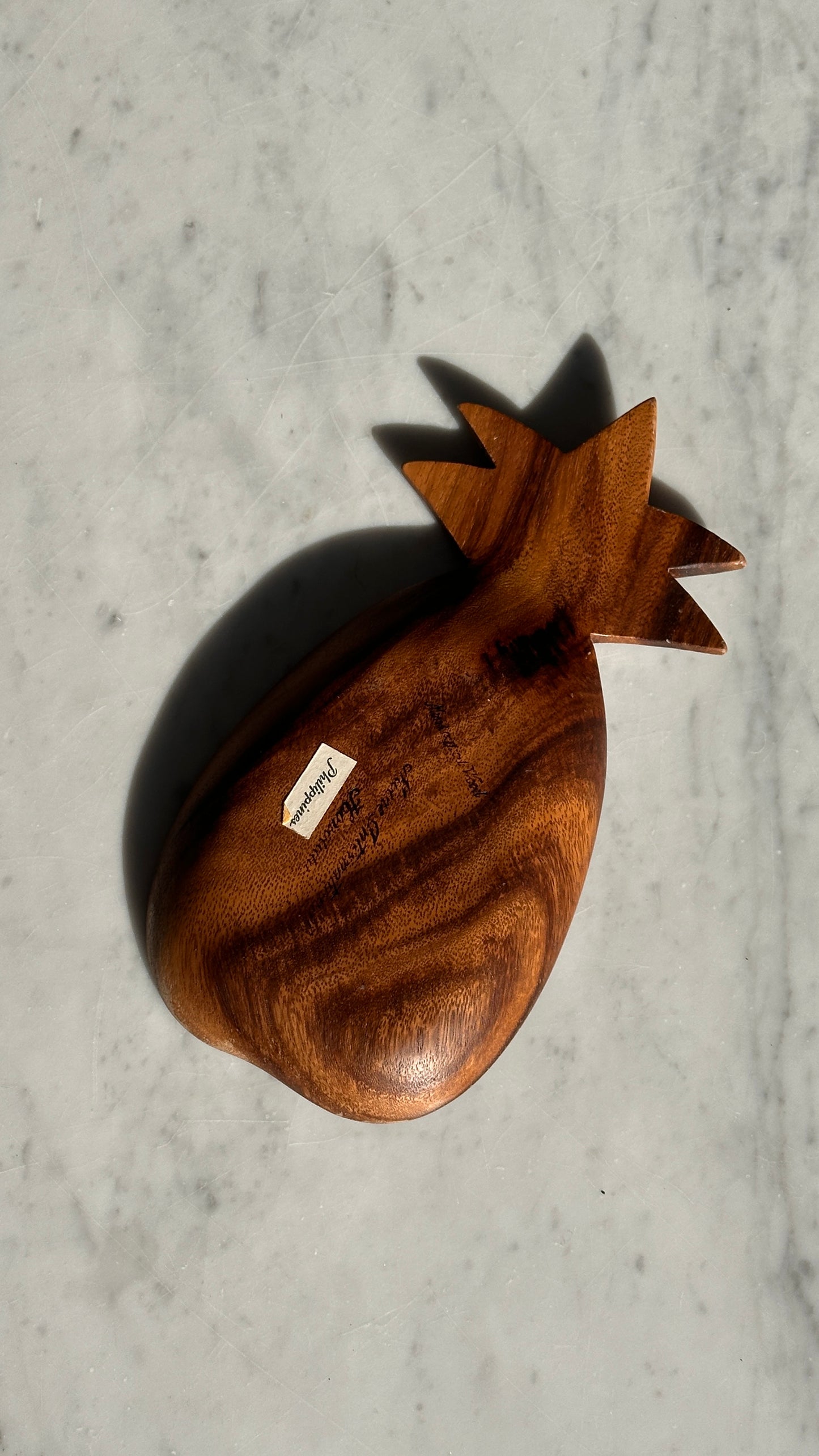 Pineapple Shaped Carved Wooden Dish