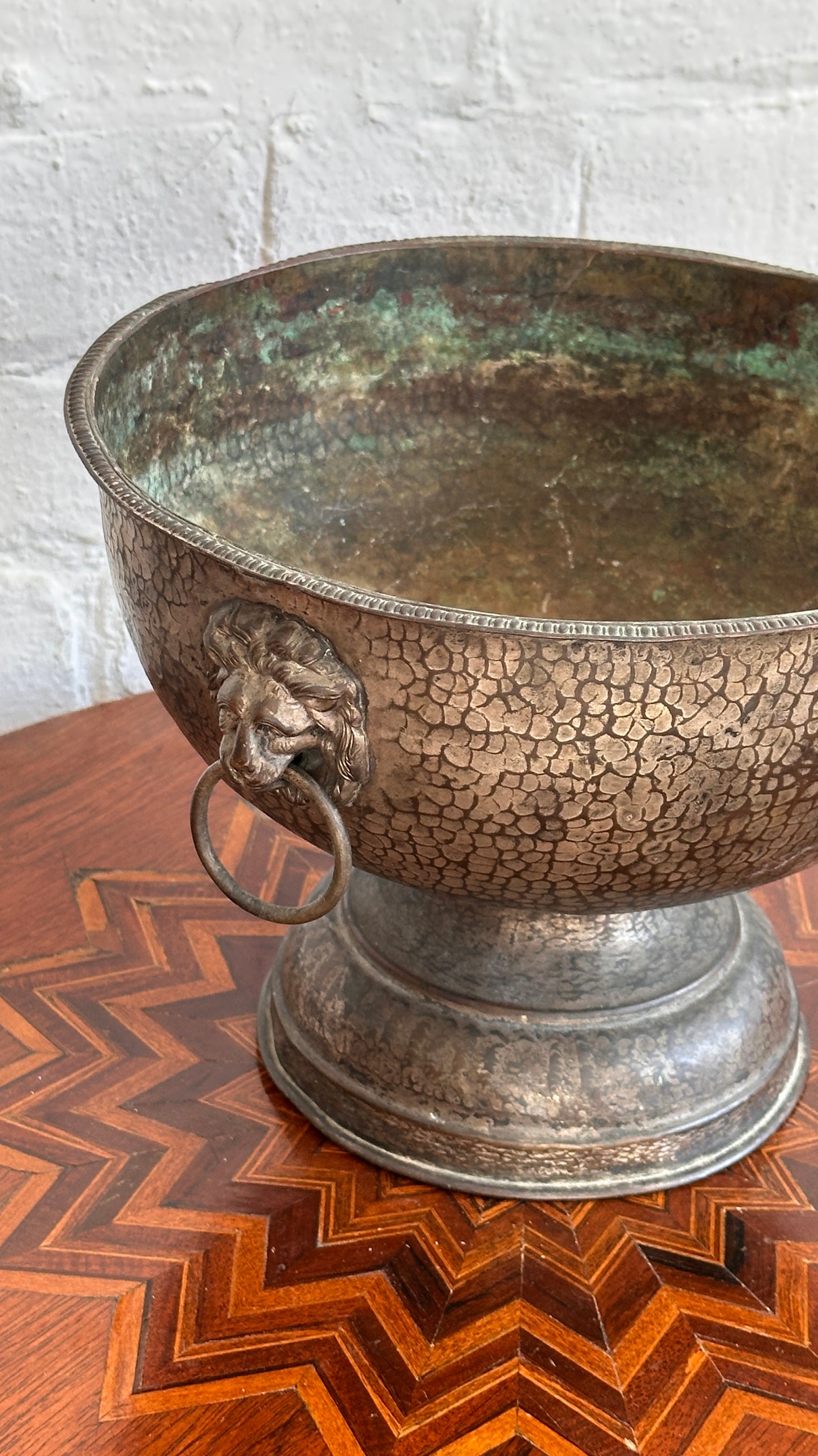 Hammered Metal Urn / Planter