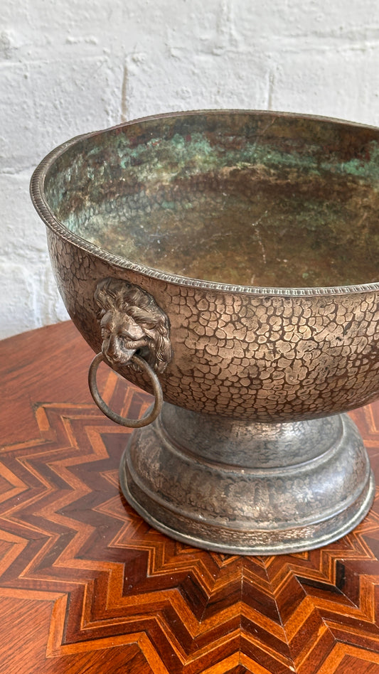 Hammered Metal Urn / Planter