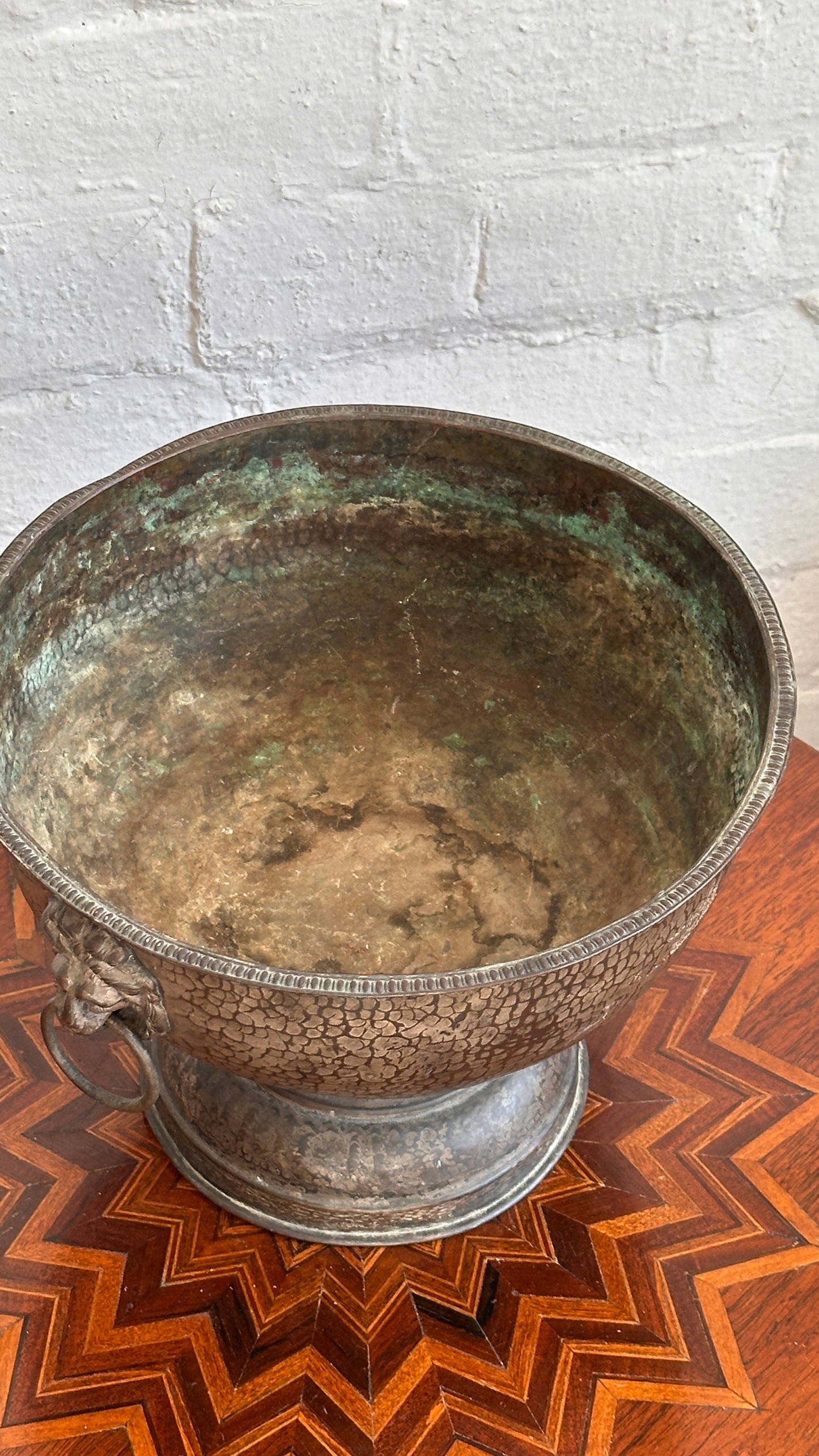 Hammered Metal Urn / Planter