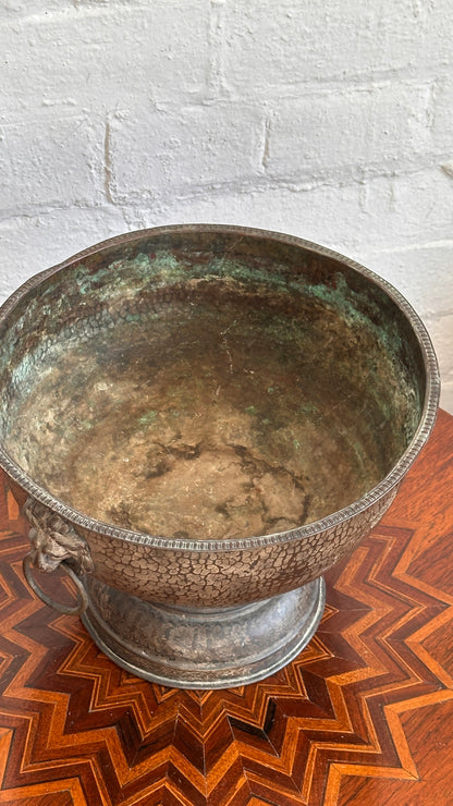 Hammered Metal Urn / Planter