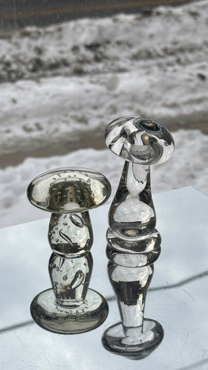 Pair of Glass Mushrooms