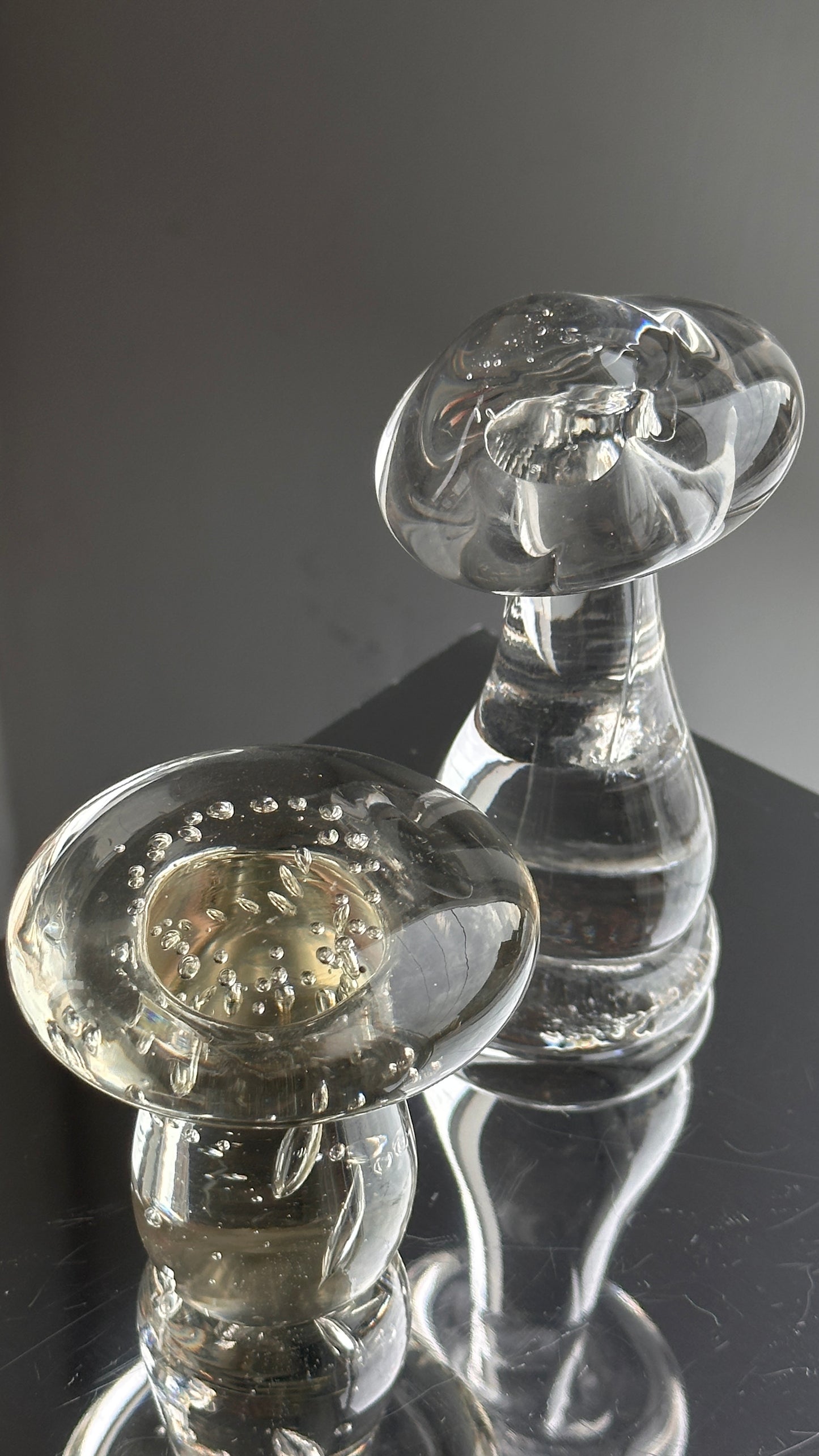 Pair of Glass Mushrooms