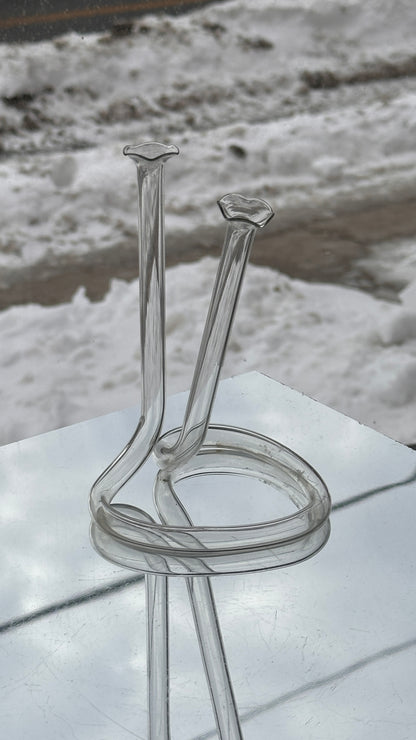 Twisted Heart Shaped Glass Bud Vase