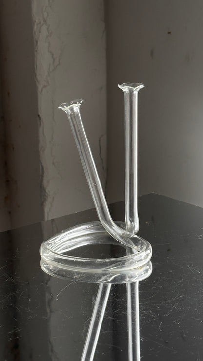 Twisted Heart Shaped Glass Bud Vase
