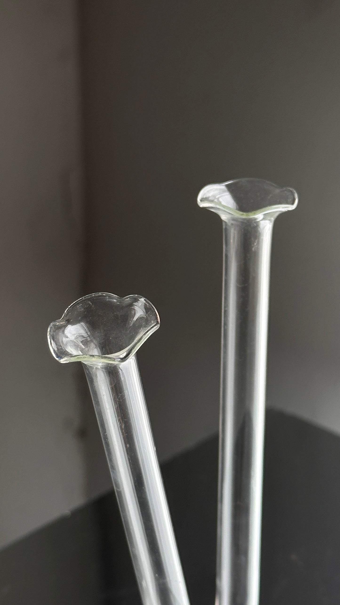 Twisted Heart Shaped Glass Bud Vase