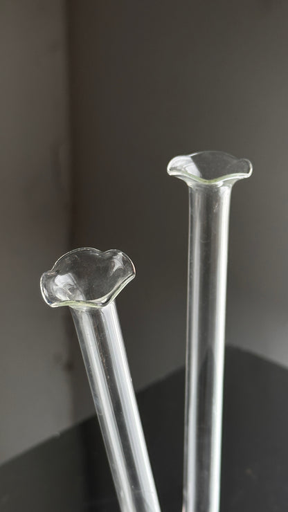 Twisted Heart Shaped Glass Bud Vase
