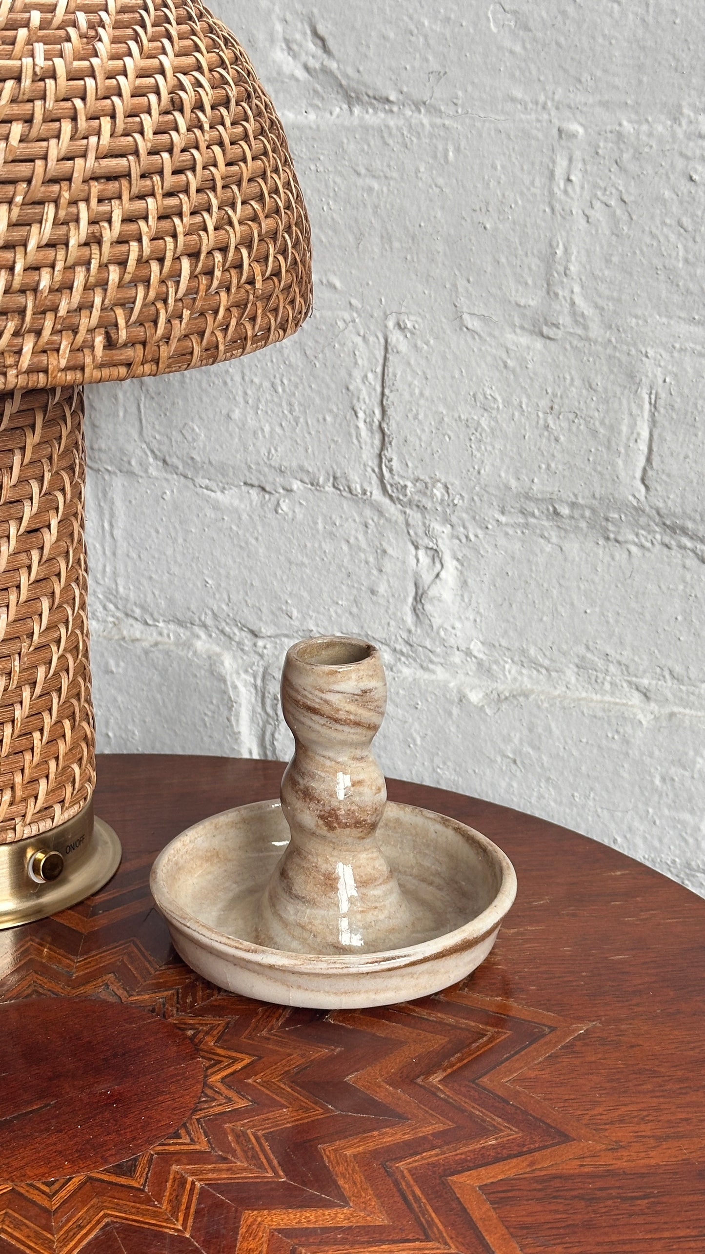 Swirled Clay Candle Holder
