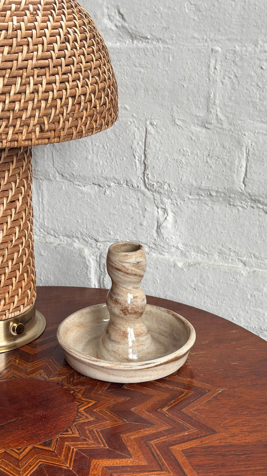 Swirled Clay Candle Holder