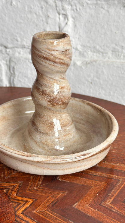 Swirled Clay Candle Holder