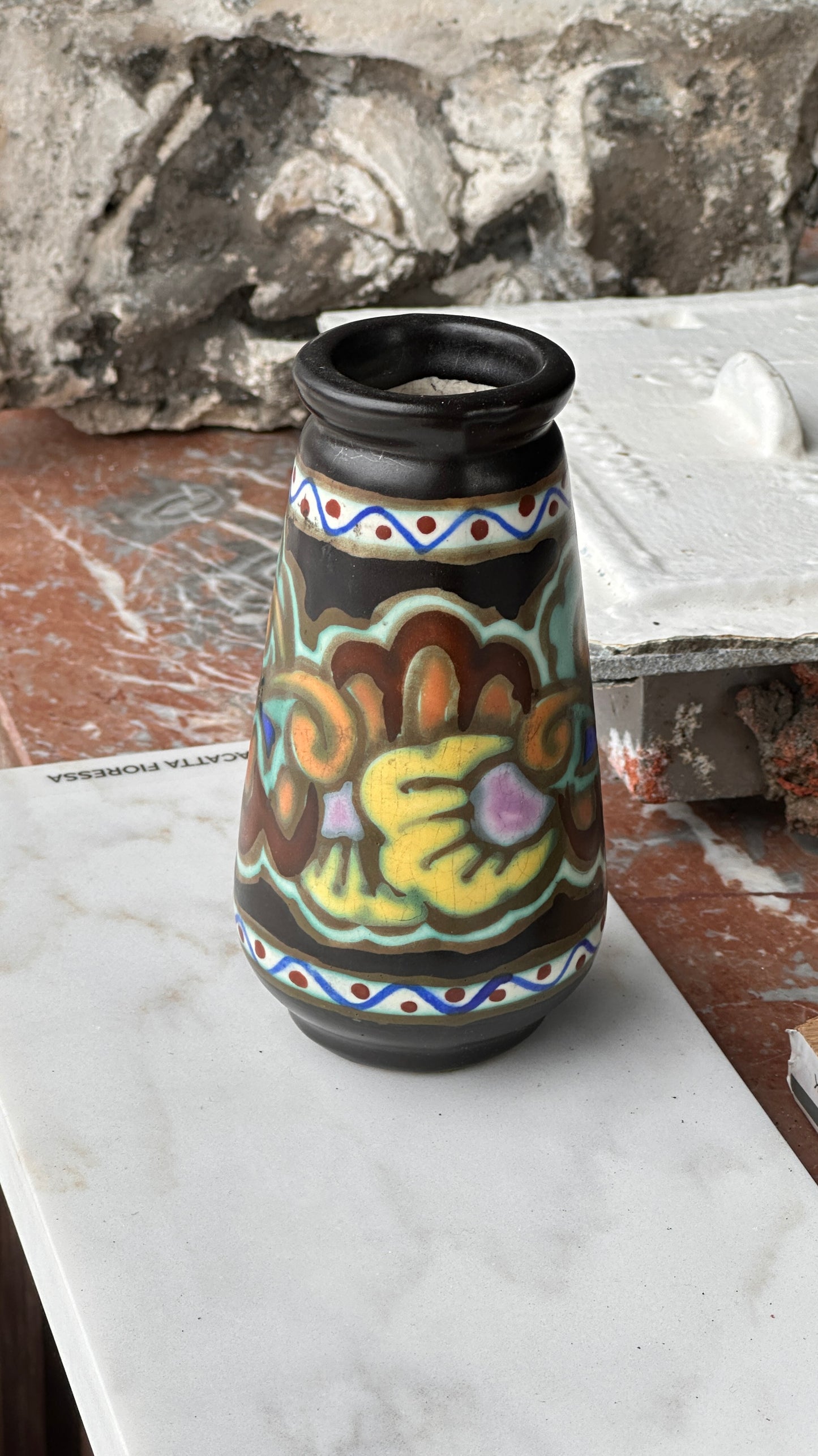 Art Deco Ceramic Vase by C.M. Bergen, Belgium
