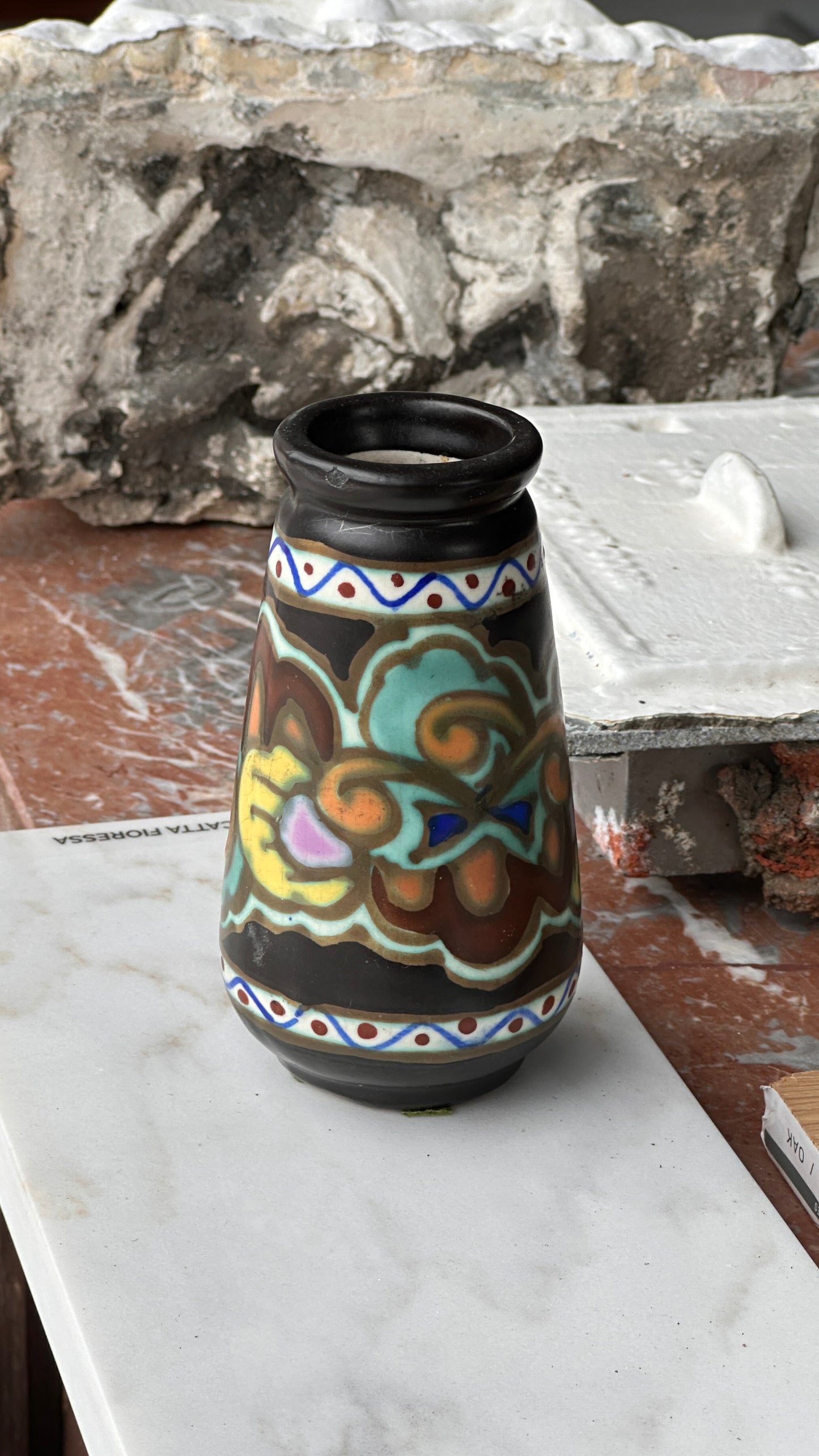 Art Deco Ceramic Vase by C.M. Bergen, Belgium