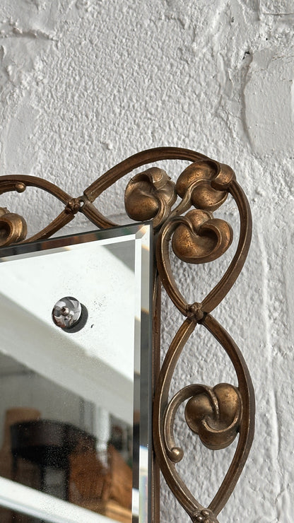 Impressive Vintage Hobbs Mirror with Cast Metal Frame