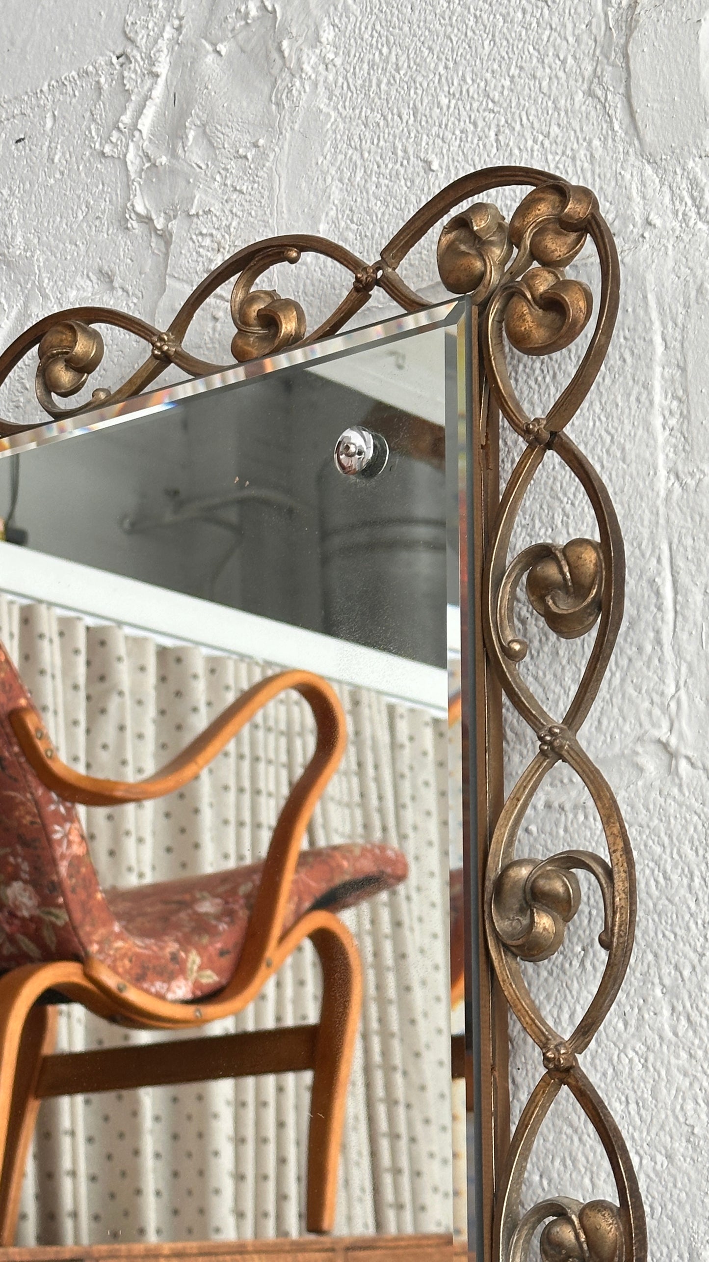 Impressive Vintage Hobbs Mirror with Cast Metal Frame