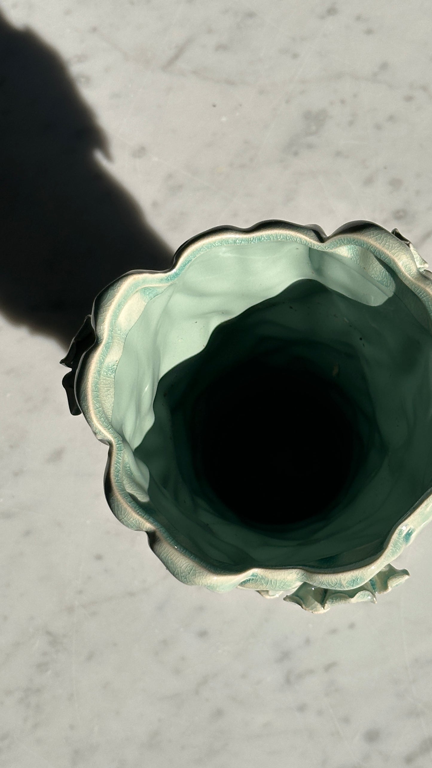 Turquoise Floral Vase