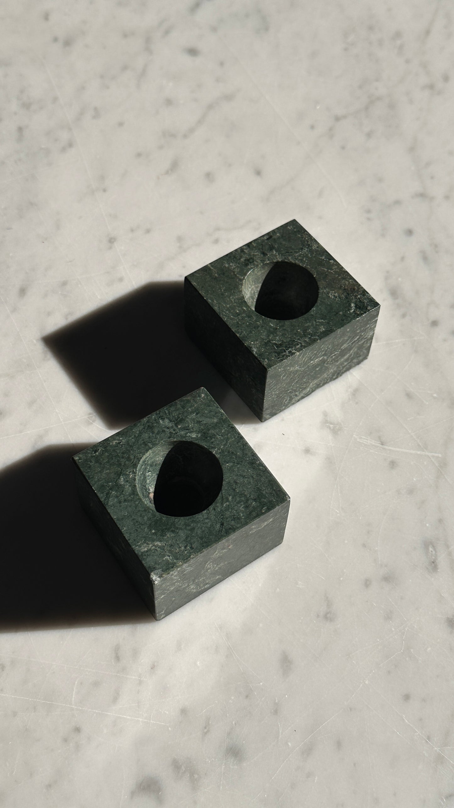 Pair of Stone Candle Holders