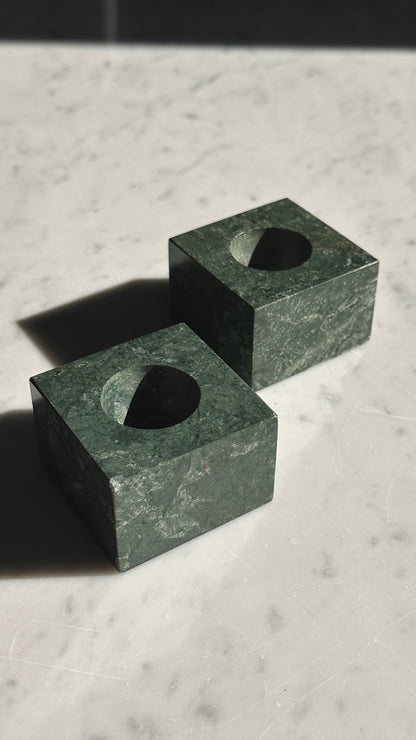 Pair of Stone Candle Holders