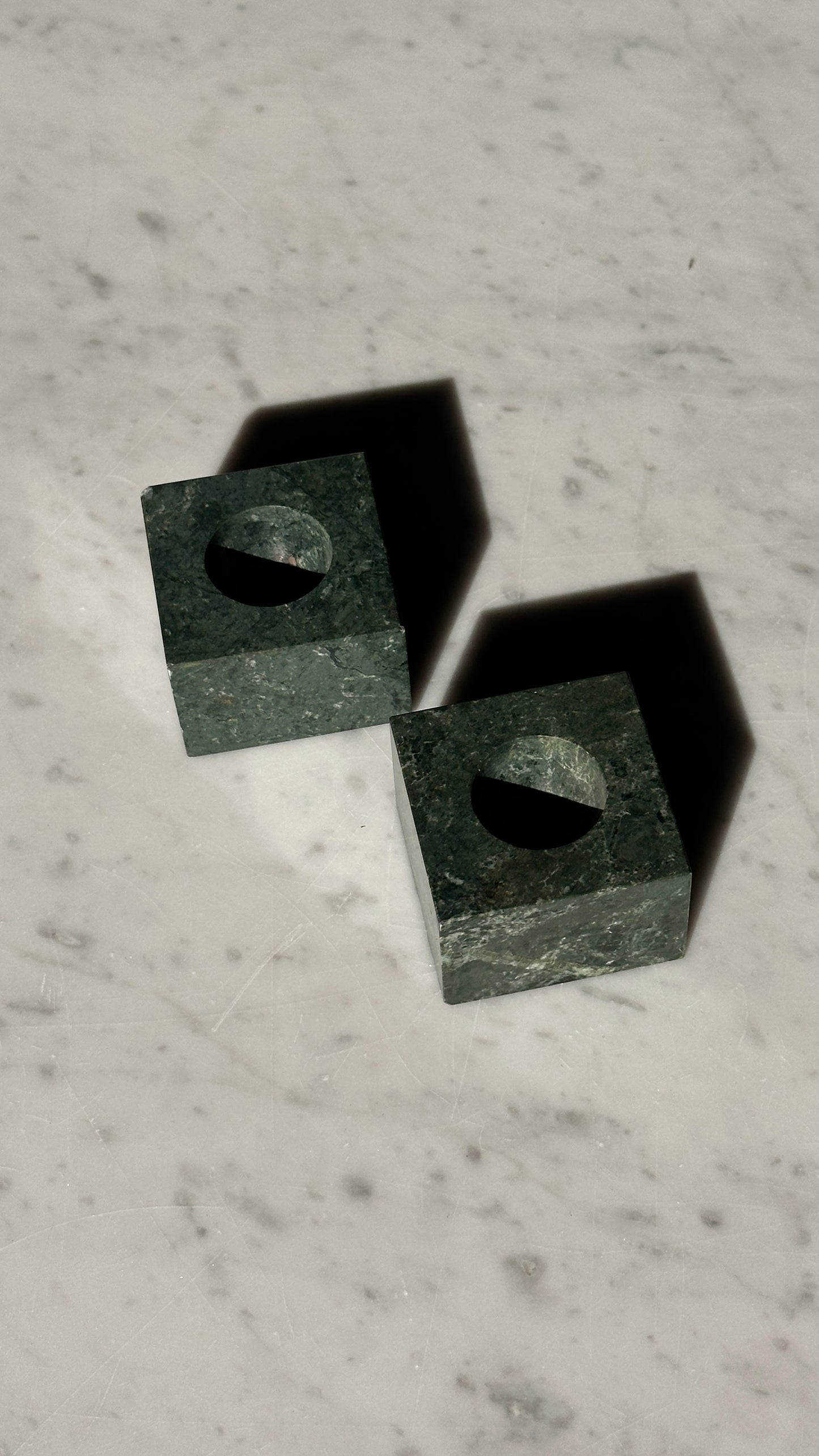 Pair of Stone Candle Holders