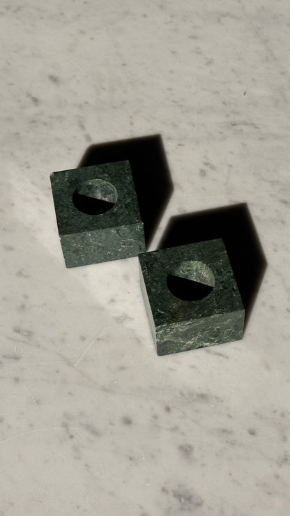 Pair of Stone Candle Holders