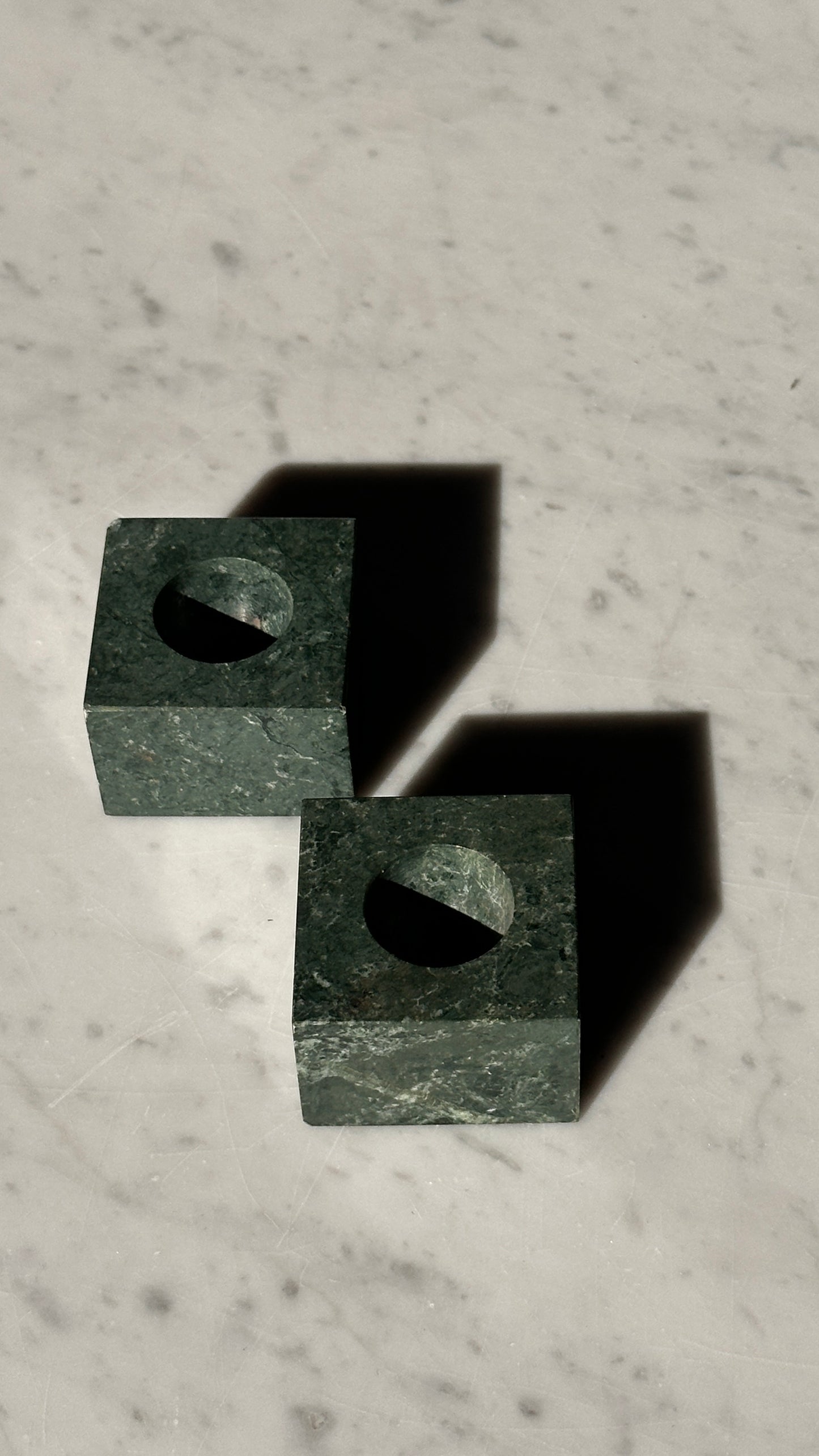 Pair of Stone Candle Holders