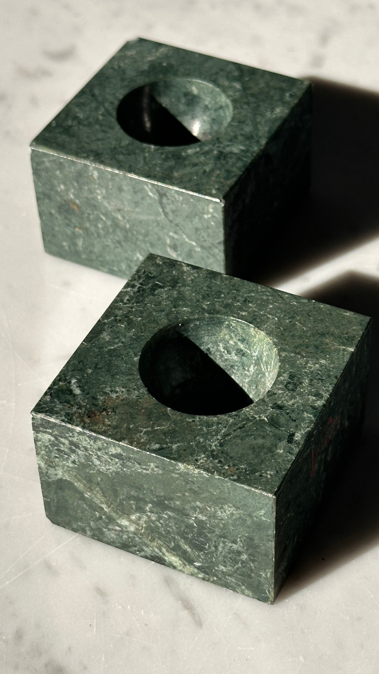 Pair of Stone Candle Holders