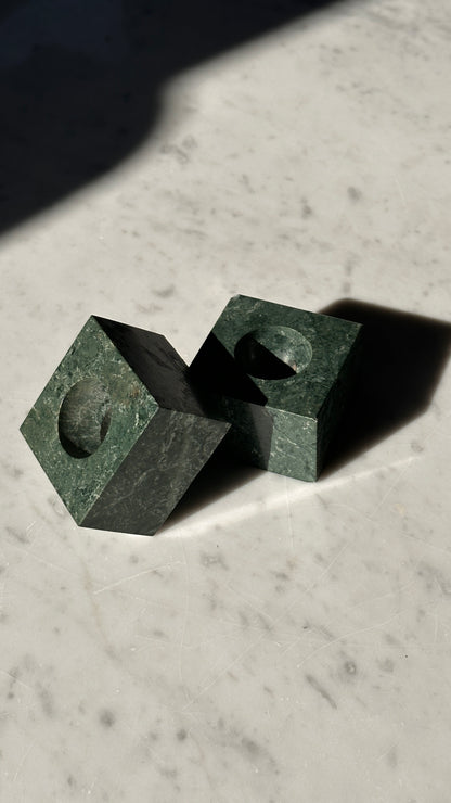 Pair of Stone Candle Holders