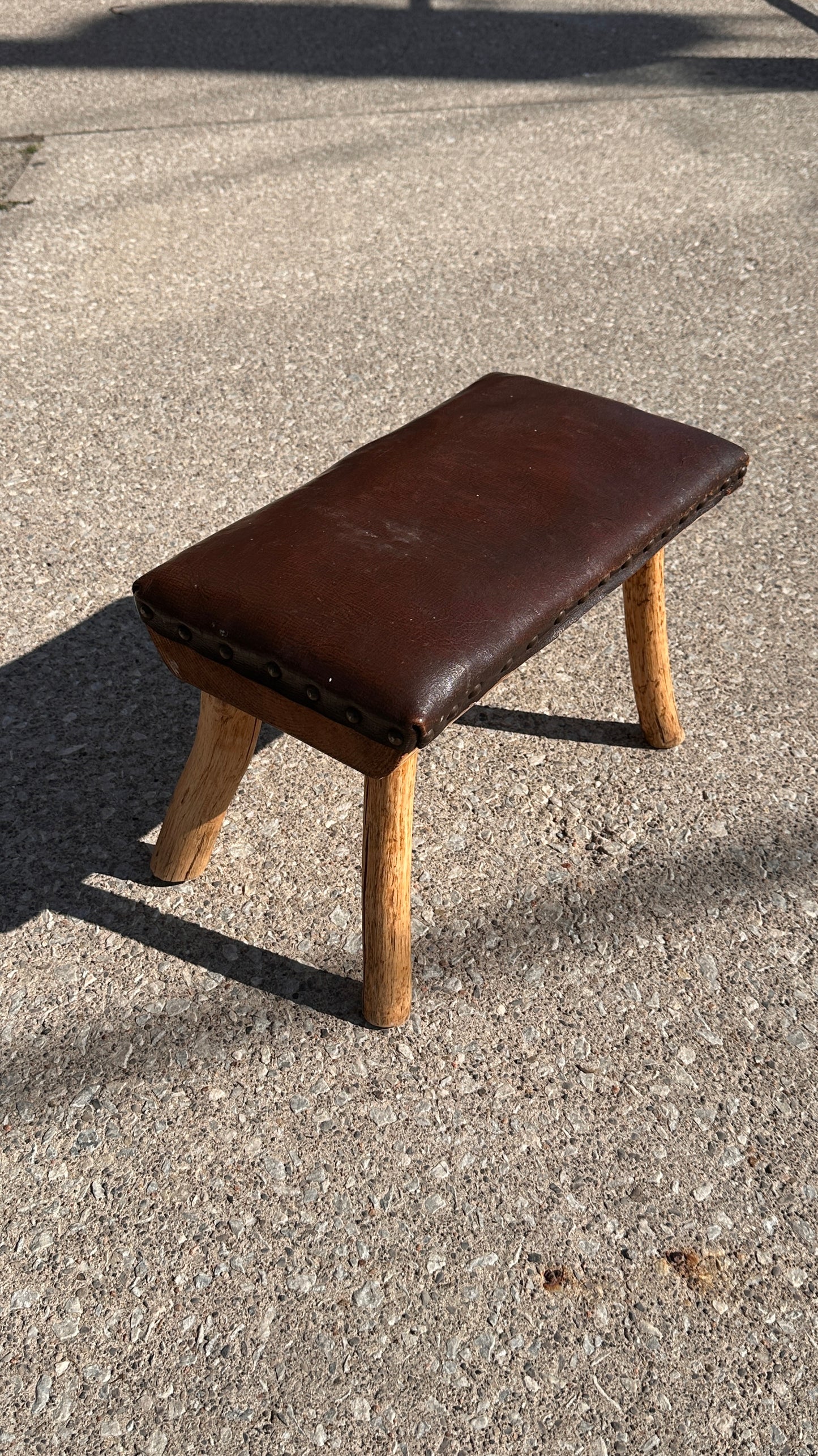 Rustic Wooden Footstool