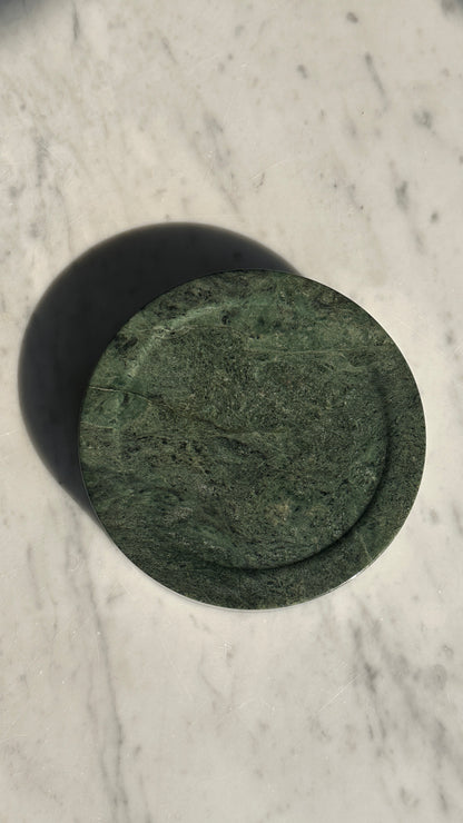 Vintage Green Marble Ashtray and Matching Cigarette Holder