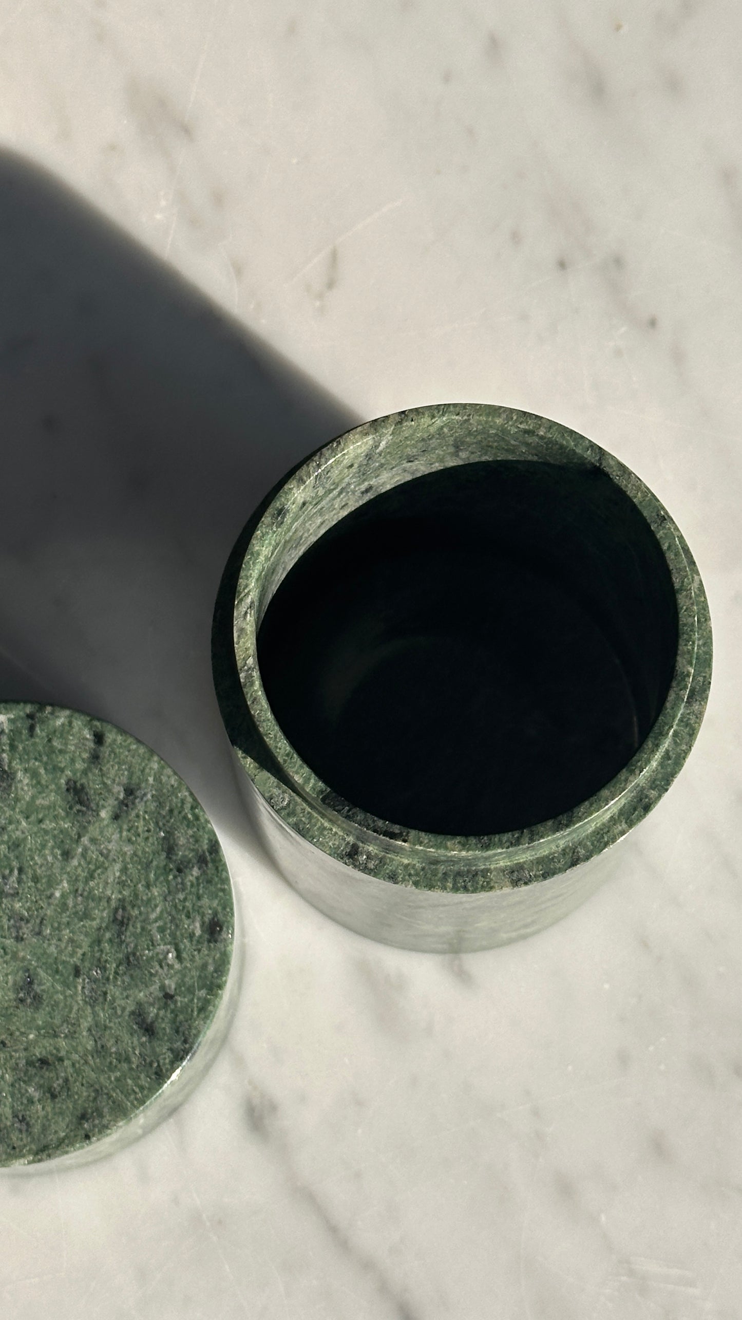 Vintage Green Marble Ashtray and Matching Cigarette Holder
