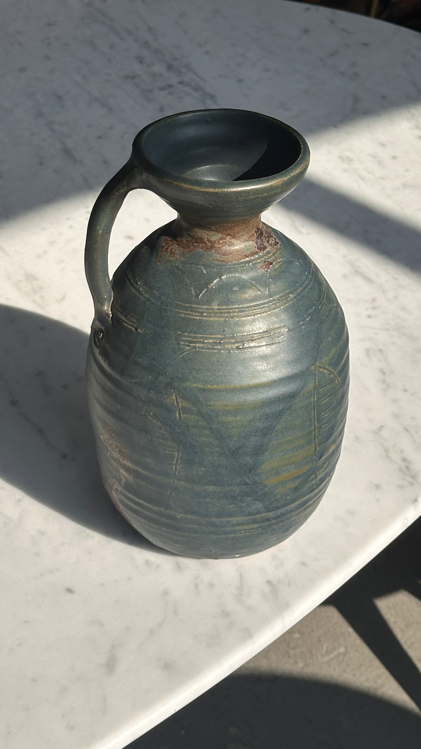 Wheel Thrown Ceramic Vase with Handle
