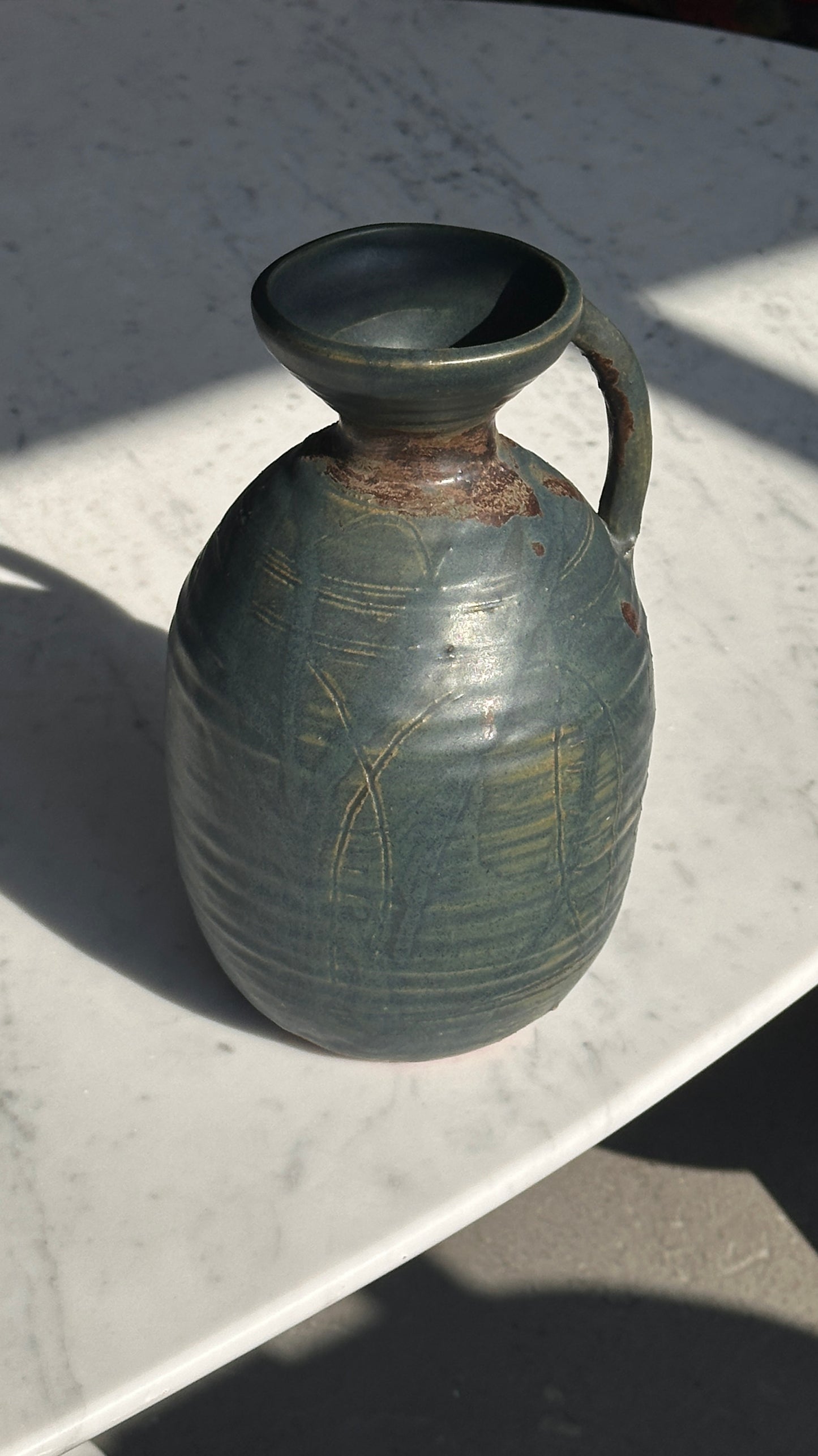 Wheel Thrown Ceramic Vase with Handle