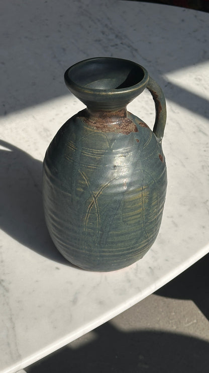 Wheel Thrown Ceramic Vase with Handle