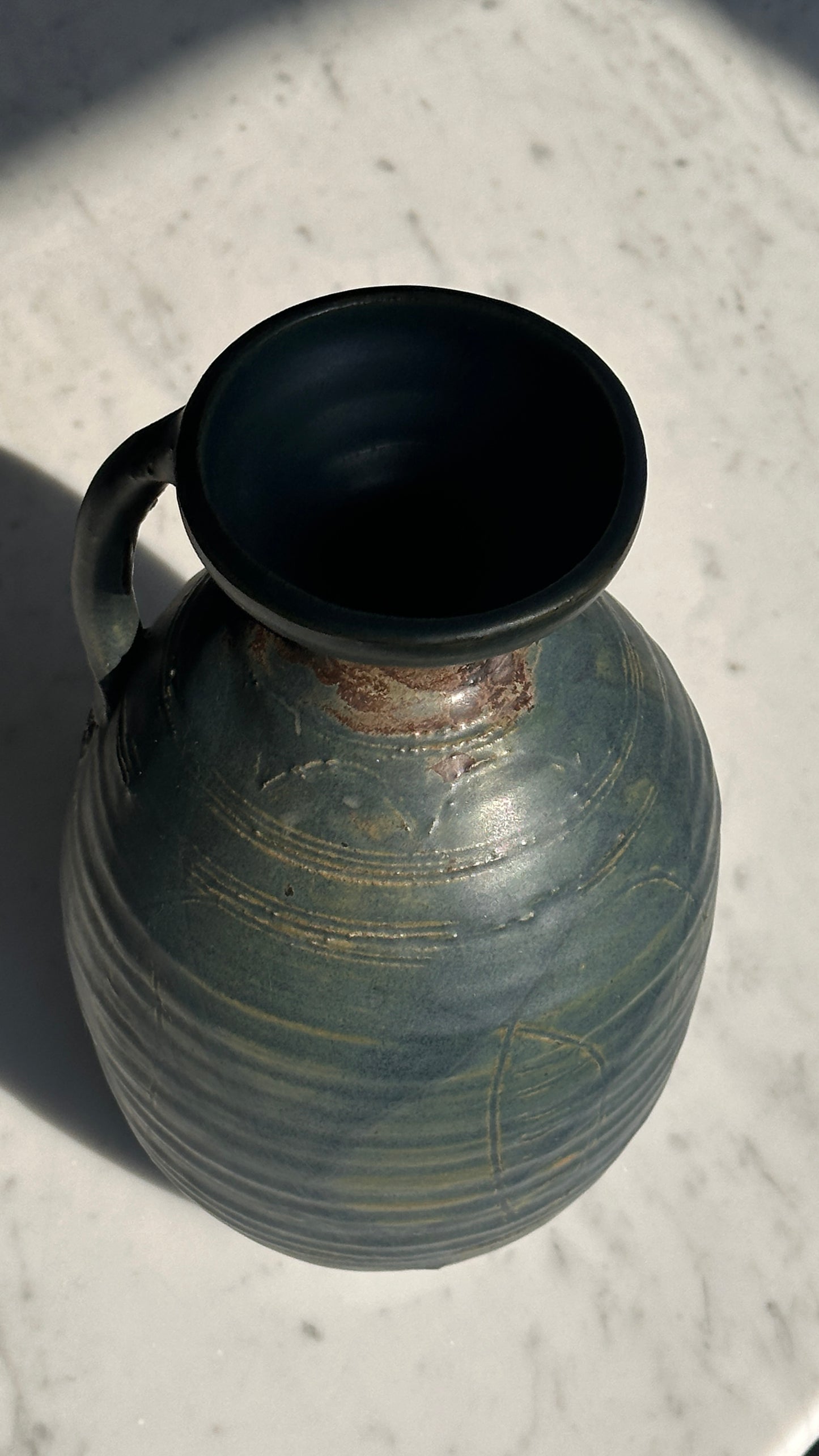 Wheel Thrown Ceramic Vase with Handle