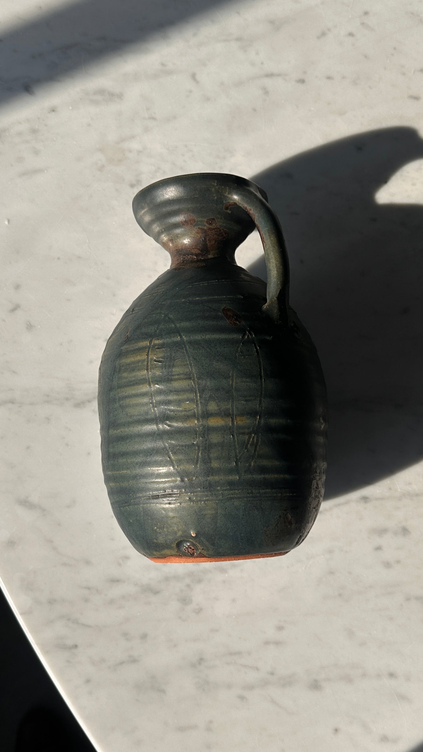 Wheel Thrown Ceramic Vase with Handle