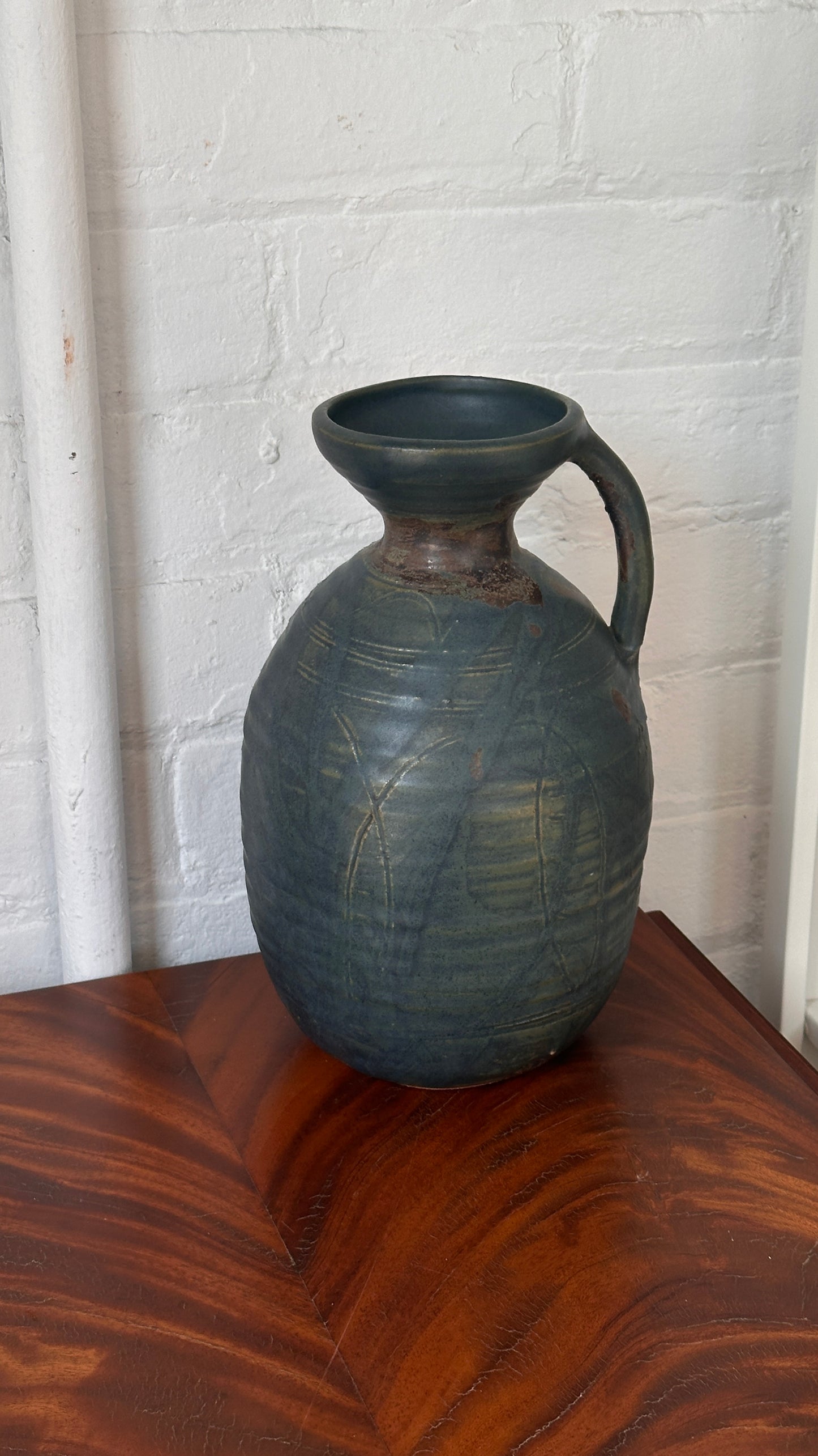 Wheel Thrown Ceramic Vase with Handle