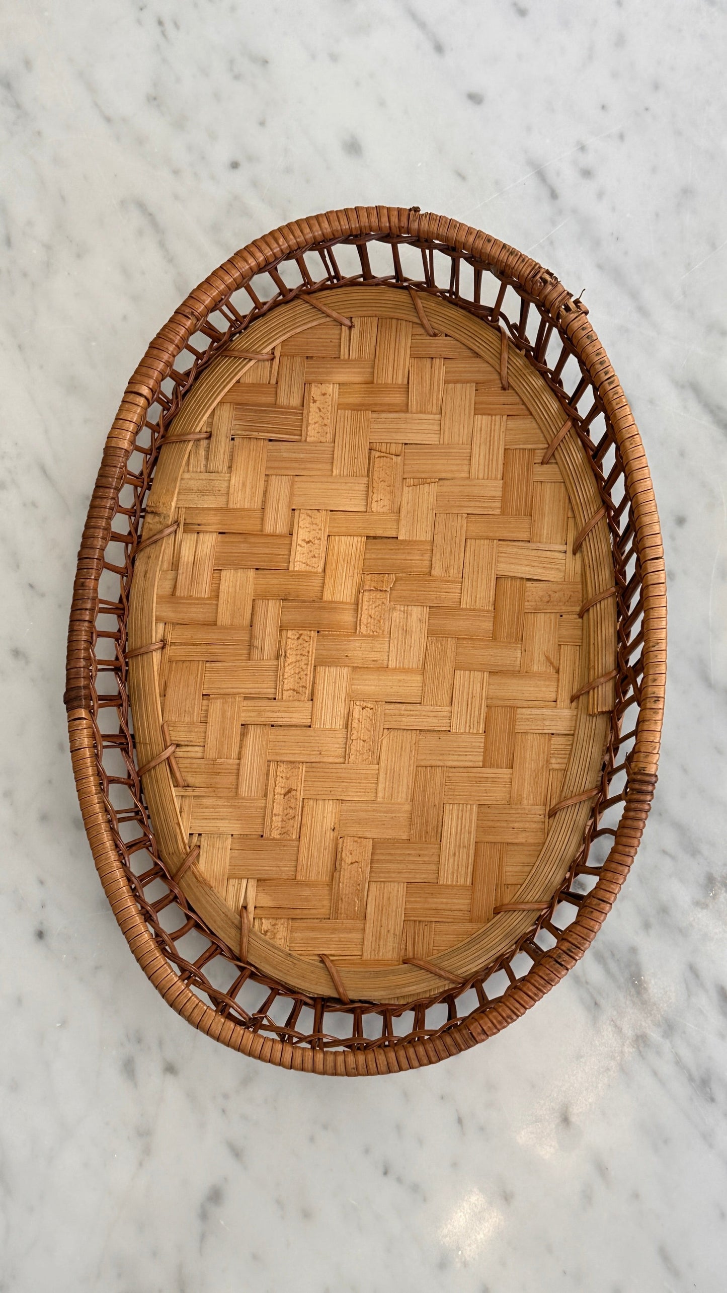 Set of 3 Wicker Oval Trays