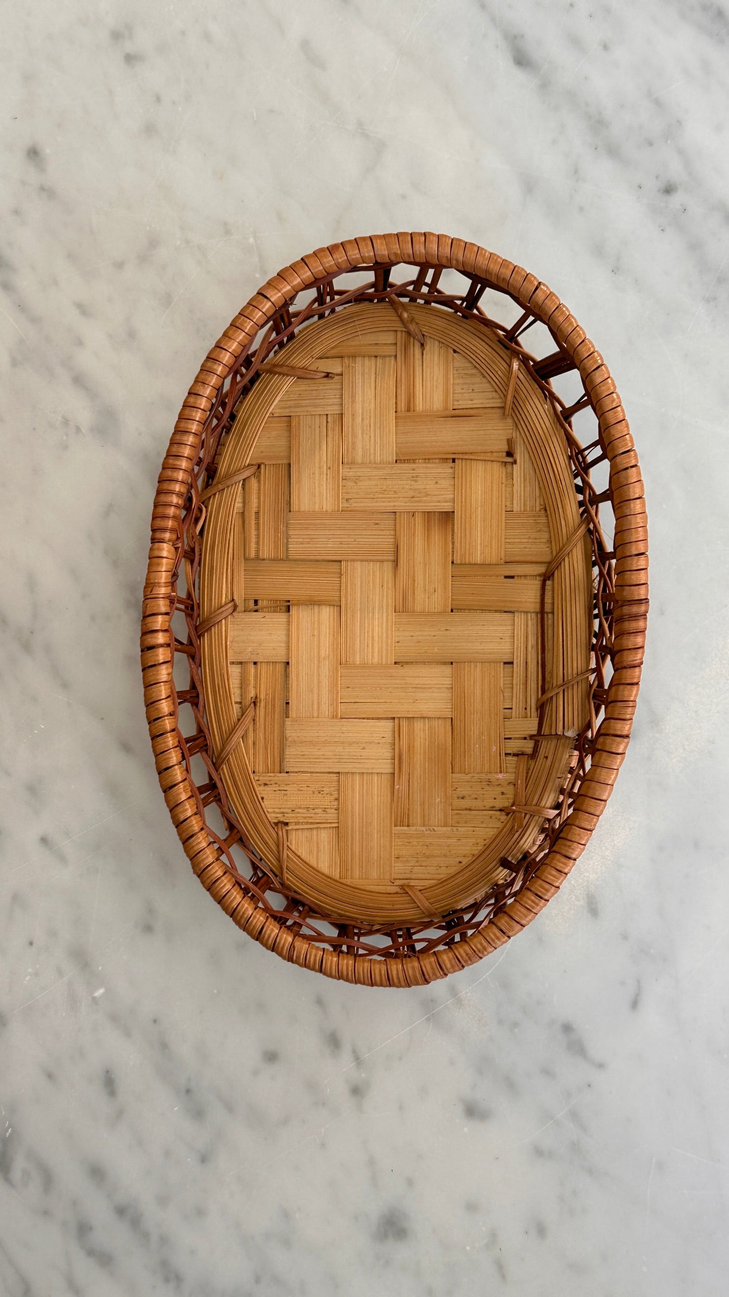 Set of 3 Wicker Oval Trays