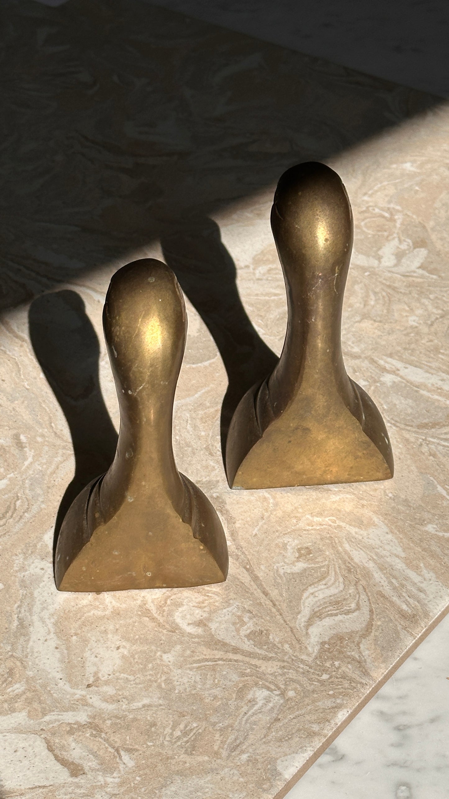 Vintage Brass Duck Bookends