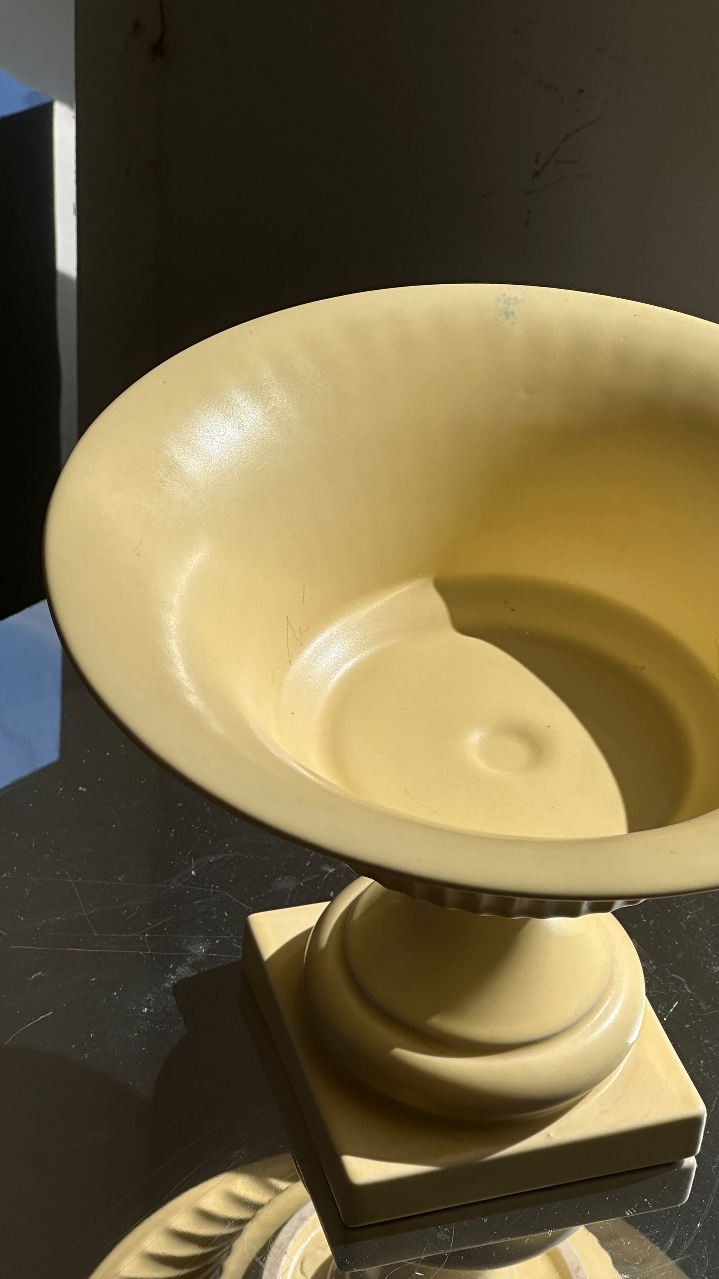 Yellow Footed Bowl by Hyalyn Pottery, North Carolina