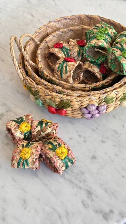 Set of Woven Bowls & Napkin Rings