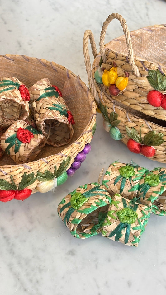 Set of Woven Bowls & Napkin Rings